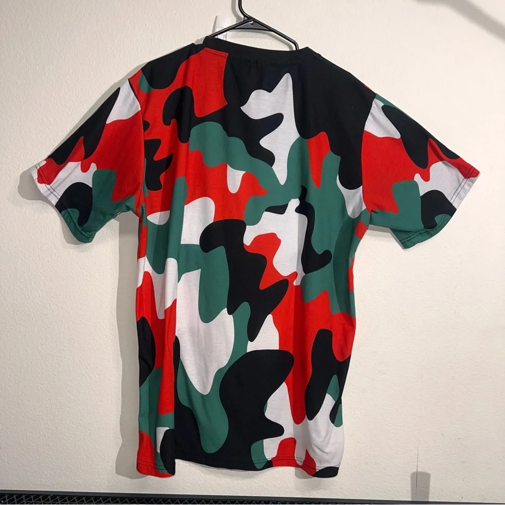 Retro Label T-Shirt 3XL SS Embroidered Camo Hip-hop Streetwear Casual Rap Trendy